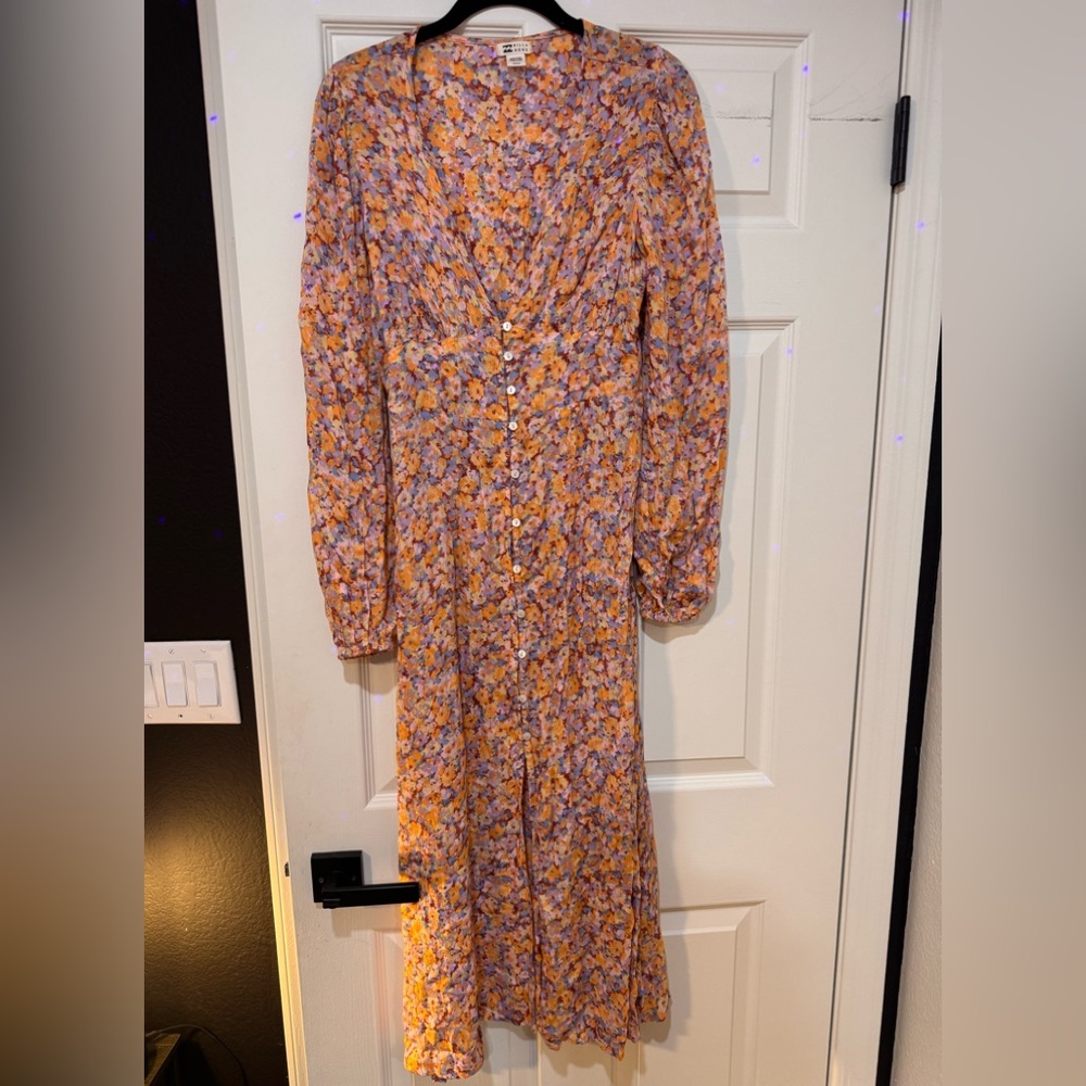 Billabong Multicolor Floral Long Sleeve Dress